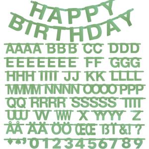 SUNBEAUTY 146 Pcs Sage Green DIY Make Your Own Banner Customizable Letters Symbols Banner For Birthday Wedding Happy New Year Baby Shower Graduation Retirement Xmas Party Decoration