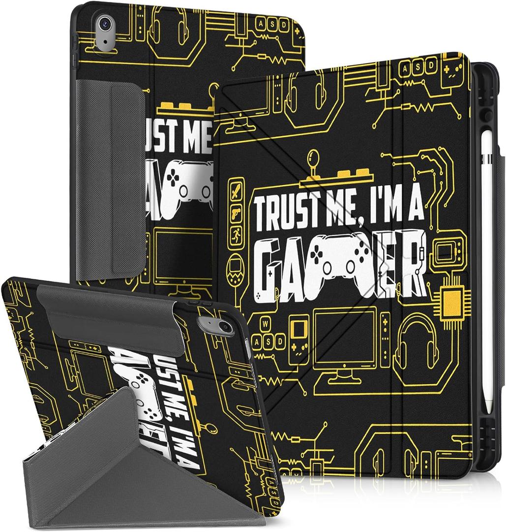 for iPad A16 Case/10th Generation Case - 10.9 Inch 2022 Tablet Cover with Pen Holder for Women Boys Girls Men Cute Cartoon Cool Funny Funda for iPad 11th 11 Inch 2025, Gamer