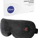 Heated Eye Mask, Cordless Warm Eye Compress for Dry Eyes Blepharitis, Light Blocking Heat Eye Mask for Men Women, 1000mAh Rechargeable Battery and Washable Cover (Black)