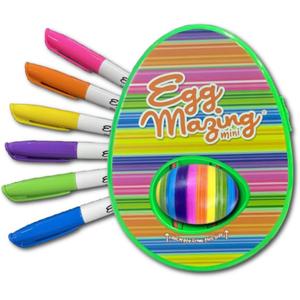 EggMazing Easter Egg Mini Decorator Kit Arts and Crafts Set - Includes Egg Decorating Spinner and 6 Markers - Ages 3 and Up, Taille Unique