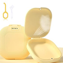 Retainer Case with Vent Holes, Aligner Case for Invisalign, Portable Aligner Kit, Removable Silicone Liner, Orthodontic Storage Box Secure Magnetic Closure for Travel - Yellow