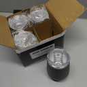 CHILLOUT LIFE 12 oz Stainless Steel Wine Tumblers 4 Pack - Double Wall Vacuum Insulated Wine Cups with Lids and Straws Set for Coffee, Wine, Cocktails - Powder Coated Black