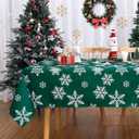 CAROMIO Christmas Tablecloth, Christmas Decorations for Home Indoor Table Decor Table Cloths Rectangle 60 x 120, Xmas Winter Farmhouse Tablecloth Snowflakes Decorations for Banquet Party, Green