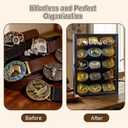 Belt Buckle Display Case, 5 Belt Buckle Holders Included, 17x12 Black Shadow Box with LED Light, Wall-Mounted Men's Belt Clip Storage Box, Lockable
