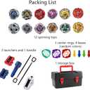 Battling Set, 12 Spinning Tops, 3 Launchers 1 Grip 3 Middle Rings and 4 Bases, with Storage Box, Kids Toys Birthday Gift Ideal for 6+ Years Old Boys, U-X