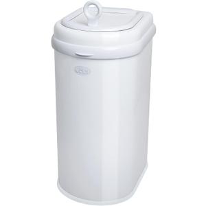 Ubbi Pet Waste Pail, Odor-Locking Cat Litter Disposal System, Stainless Steel Pet Waste Can with Safety Lock & Scoop, No Special Bags Required, White