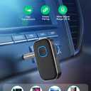 COMSOON Bluetooth AUX Adapter for Car, Noise Reduction Bluetooth Receiver for Music/Hands-Free Calls, Wireless Audio Receiver for Home Stereo/Speaker, 16H Battery Life/Dual Connect (All Black)