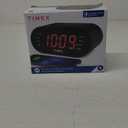 Timex Alarm Clock for Bedroom with FM Radio and 10 Station Presets, Clock Radio with Dual Alarms, USB Charger, Large Display, Sleep Timer, and Snooze  Black (T232B)