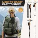 Foxelli Carbon Fiber Trekking Poles Lightweight Collapsible Hiking Poles with Cork Grips, Quick Flip Locks & All-Terrain Accessories Adjustable Height Hiking Sticks for Men & Women