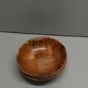 6-Inch Woven Wood Salad Bowls, Set of 6 - Small Wooden Snack Bowls for Fruit, Side Dish & Popcorn - Natural Rustic Serving Bowls for Kitchen, Party & Everyday Use - Lightweight & Durable