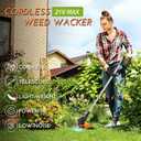 Electric Weed Wacker Cordless,21V Stringless Weed Trimmer Eater Battery Powered,Weed Wacker with Charger 2 Battery and 26Pcs Blades,String Trimmer/Brush Cutter/Edger for Yard and Garden