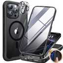 Miracase Magnetic for iPhone 16 Pro Max Case 6.9'' [Compatible with MagSafe] Full-Body Phone case with Built-in Glass Screen Protector& Camera Protector,Drop Proof 16 Pro Max Cover,Black