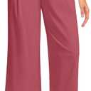 SANTINY Capri Pants for Women Wide Leg Yoga Casual Cropped Pants with Pockets Loose Tummy Control High Waist Capris