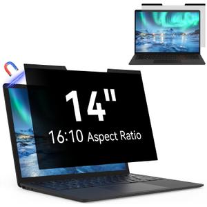 Magnetic Laptop Privacy Screen 14 Inch 16:10 Aspect Ratio Anti-Glare Blue Light Monitor Protector,Removable 14in Film for Lenovo HP Dell Acer Asus Thinkpad Envy Xps