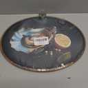 kdqua Vintage Coastal Beach Oyster Oval Wall Art Decor, Dark Moody Ocean Oyster Lemon Canvas Artwork Framed, Beachy Wall Hanging Decorations for Kitchen Home Bedroom Living Room, 11.4x8.6 Inch