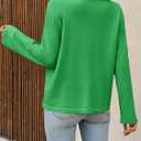 Saodimallsu Womens Lightweight Cardigans Open Front Long Sleeve One Button Casual Crewneck Loose Knit Shrug Sweater (Green)