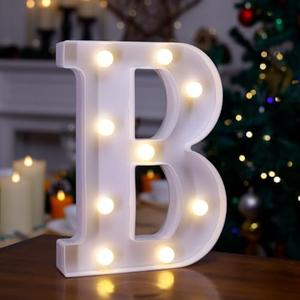 TRONSBOO LED Marquee Sign Light Up Letters, Alphabet Light Up Letters Sign, Battery Powered LED Letter Lights for Night Light, Wedding, Birthday, Party, Christmas or Home Decor (Letter B)