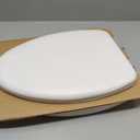 Mayfair Padded Toilet Seat with Chrome Hinges, Soft Vinyl over Wood Core Seat, Made in USA, Elongated, White