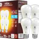 GE Relax LED Light Bulbs, 60 Watt, Soft White, A19 (4 Pack)