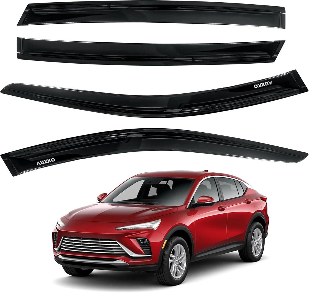 AUXKO Rain Guards for Buick Envista 2024 2025 2026, Window Vent Visors Smoke Accessory - Tape-On Rain Guard Window Visor for Buick Envista, Easy Install Car Side Window Wind Deflectors & Visors Black