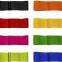 8 Colors 3 Legged Race Bands, Three Legged Race Durable Firm Elastic Tie Rope Colorful 3 Leg Race Band for Party Game Outdoor Fun