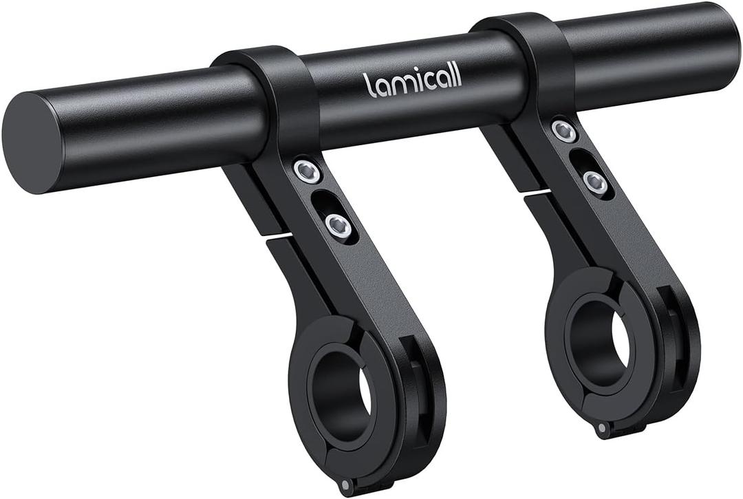 Lamicall Bike Handlebar Extender - 7.9" Long Aluminum Alloy Handlebar Extension with Two Mounting Clamp Bracket, for Bicycle and Motorcycle Handlebars with Diameter of 0.875" to 1.34"