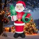 Kendane 8FT Christmas Inflatables Santa Claus with Christmas Tree,Inflatables Decorations Outdoor/Indoor,Christmas Blow Up Santa Claus Yard Decorations Built-in LED Lights,for Yard/Lawn/Garden.