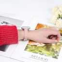 JOYOZY Slim Leather Band for Women Compatible with Apple Watch 49MM 45MM 44MM 42MM 41MM 40MM 38MM, Cute Fancy Top Genuine Leather Strap for iWatch Ultra, Series SE/9/8/7/6/5/4/3/2/1 (Pink/Silver)