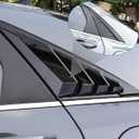for Hyundai Elantra 2021 2022 2023 Exterior Accessories Sporty Car Rear Side Window Louvers Air Vent Scoop Shades Cover Trim Blinds 2PCS(Bright Pitch Black)