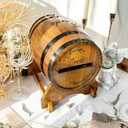 OurWarm Wooden Wedding Card Box for Reception, Whiskey Barrel Gift Card Box for Party, Wedding Envelope Box with Slot & Holder for Graduation Bridal Shower Birthday Wedding Table Decor