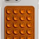 Non Slip Silicone Suction Phone Case Adhesive Grip - Easy to Use, Strong Mount Holder for Self Portrait and Videos - Hands Free - Slim Fit - Durable - iPhones/Samsung/compatability - Tiger Orange