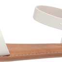 Amazon Essentials Women's Two Strap Buckle Sandal (7 Wide, White)