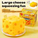 Jumbo Cheese Squishy Toy, Giant Slow Rising Cheese Squishy for Kids & Adults, Soft Sensory Squeeze Fidget Toy for Stress Relief, Funny Office Desk Toy & Novelty Gift, Large