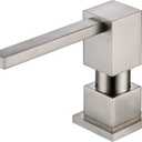 Sink Soap Dispenser for Kitchen Sink Brushed Nickel, All Brass Built-in and Refill from Top Design,Metal Hand Soap & Dish Soap Copper Pump