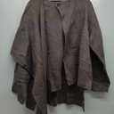 Kissonic Women's Oversized Scarf Jacket Shawl Wraps Knit Long Sleeve Button Winter Peacoat (Medium, Coffee)