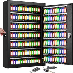 175 Keys Key Lock Box, Anti-Theft Key Cabinet with Key Tags, Key Organizer Wall Mount for Car Garage House Rental Office Business