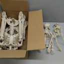 WODMAZ 5 Packs Halloween Skeletons, 16" Halloween Full Body Skeleton with Posable Joints for Haunted House Graveyard Props Decor