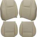 GXARTS Tan #JH or KH Front Driver and Passenger Side Bottom & Top Lean Back Replacement Perforated Leather Seat Cover Medium Camel Compatible with Ford Mustang 2005 2006 2007 2008 2009