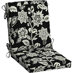 Arden Outdoor Dining Chair Cushion, 20 in x 20 in, Weather-Proof, Rain-Proof, Fade Resistant Patio Cushion for Patio, Dining, or Rocking Chairs 20 x 20, Ashland Black Jacobean