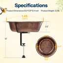VIVOHOME Deck Mounted Bird Bath for Outside, Weather-Resistant ABS Bird Bath and Feeder with Adjustable Metal Clamp for Railing, Fence, Balcony, 1.45 Gallons, Bronze