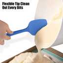 Heat Resistant Silicone Spoon Spatulas, Doosu 600F High Temp Flexible Cooking Spoons Kitchen Spoonula Scratch-Proof for Mixing Stirring Scraping Serving Non-Stick Cookware (Set of 3, Multi-4)