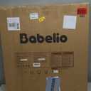 Babelio Auto Close Baby Gate with Cat Door, 29-43" Metal Gate for Doorway, Stairs, House, Easy Walk Thru with Pet Door, Includes 4 Wall Cups and 3 Extension Pieces, Black