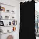 Moondream, Solid Color 100% Blackout Curtain for Bedroom, Blackout Fabric, Solid Light Block for Window, Sliding Doors, Grommet, 55" W x 84" L, Black (Deep Black MC710), 1 Panel
