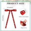 48 Pcs Glitter Velvet Bows for Valentine's Day Decorations Sparkle Valentine Bow for Gift Wrapping 5 x 7 Inch Premade Twist Tie Velvet Bows Ribbon Ornament 3/8'' Wide for Wreaths Decor(Red)