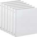 1-inch 3 Ring Binder with 2 Pockets, Clear Customizable View Binders for US Letter Size 8.5'' x 11'', PVC Free, 1'' Binder for Office, Home, and School, White, 6 Pack