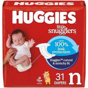 Huggies Size Newborn Diapers, Little Snugglers Baby Diapers, Size Newborn (up to 10 lbs), 31 Count, Packaging May Vary