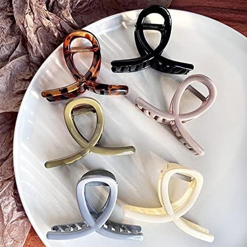 Big Hair Claw Clips Medium Size Butterfly Hair Clips for Women 3.15" Strong Hold Non-slip Jaw Clips Hair Accessories for Long Thick Thin Hair 5Pcs