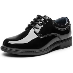 Bruno Marc Boy's Classic Oxfords Dress Shoes, 13, Black