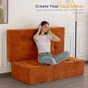 MAXYOYO 6" Folding Sofa Bed for Floor, Tufted Tri-Fold Floor Mattress, Queen