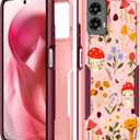 for Moto G 5G 2024 Case Women - Cute Girls Phone Cover Kawaii Aesthetic Unique Design Mushroom Plant Heavy Duty Protective Shockproof Military Grade Teens for Motorola Moto G 5G 2024 Cases